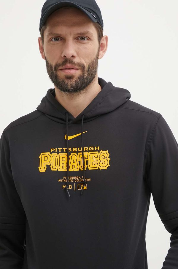 Nike Dukserica Nike Pittsburgh Pirates za muškarce, boja: crna, s kapuljačom, s tiskom