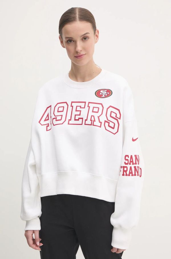 Nike Dukserica Nike San Francisco 49ers za žene, boja: bijela, s tiskom, 01D7-11QR-73-AZ1