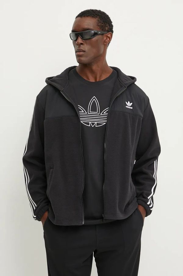 adidas Originals Dukserica od flisa adidas Originals Fleece Hoodie boja: crna, s kapuljačom, s aplikacijom, IZ4802