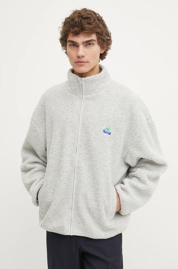 American Vintage Dukserica od flisa American Vintage boja: siva, bez uzorka, MHOK16BE25