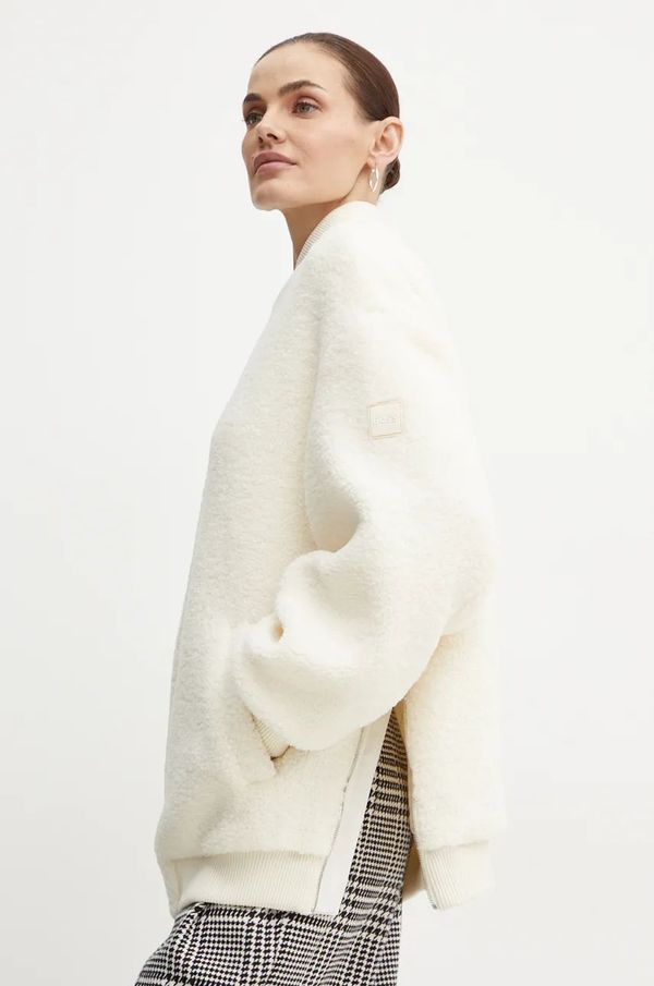 Boss Dukserica od flisa BOSS boja: bež, bez uzorka, 50524461