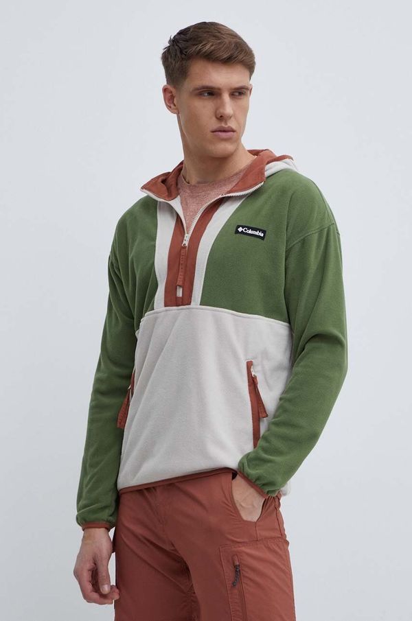 Columbia Dukserica od flisa Columbia Backbowl boja: siva, s kapuljačom, uzorkom, 1990745