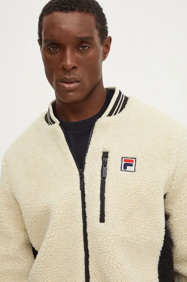 Fila Dukserica od flisa Fila Leubsdorf boja: bež, s uzorkom, FAM0741