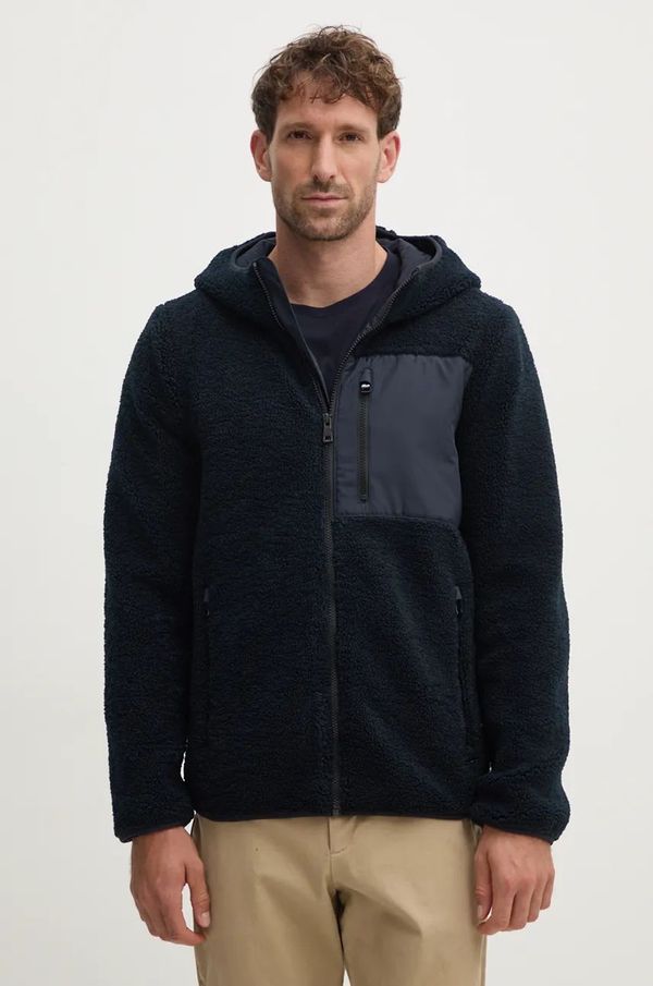 Geox Dukserica od flisa Geox boja: tamno plava, s kapuljačom, bez uzorka, M4675H-T3171-F1624