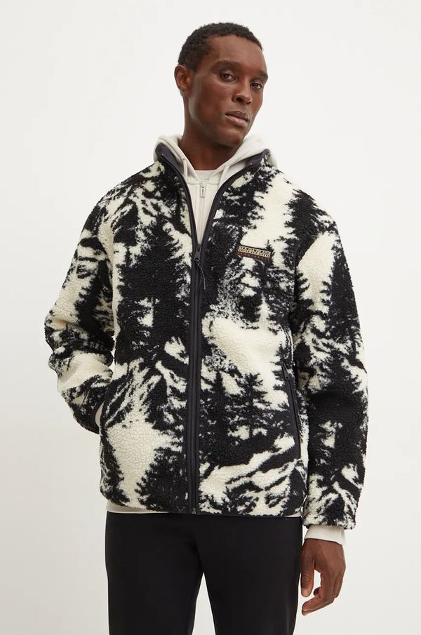 Napapijri Dukserica od flisa Napapijri T-Argient boja: crna, s uzorkom, NP0A4HZJF9R1