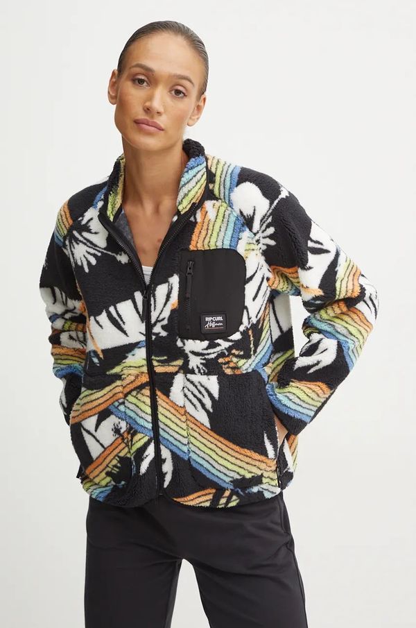 Rip Curl Dukserica od flisa Rip Curl HIGH TIDE boja: crna, s uzorkom, 075WFL