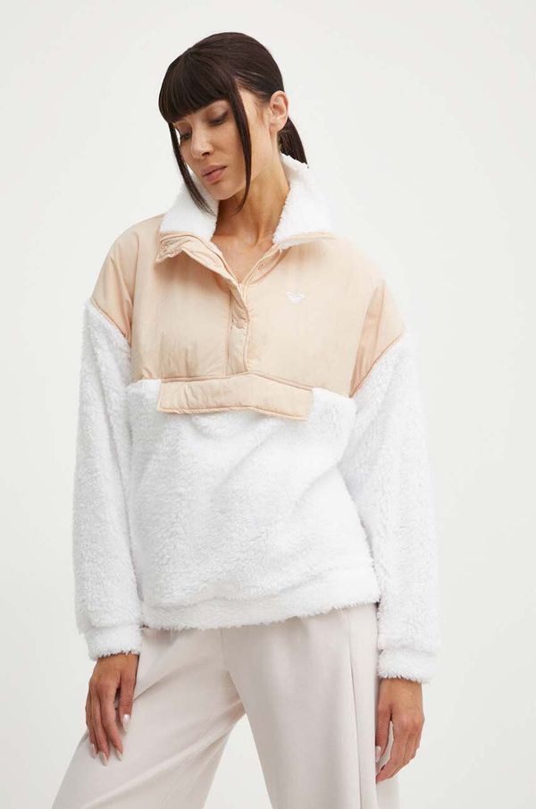 Roxy Dukserica od flisa Roxy Waves Of Warmth boja: bijela, s uzorkom, ERJPF03158