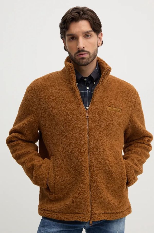 Tommy Hilfiger Dukserica od flisa Tommy Hilfiger boja: smeđa, bez uzorka, MW0MW37228