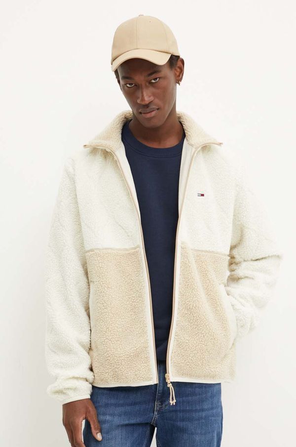 Tommy Jeans Dukserica od flisa Tommy Jeans boja: bež, bez uzorka, DM0DM19644