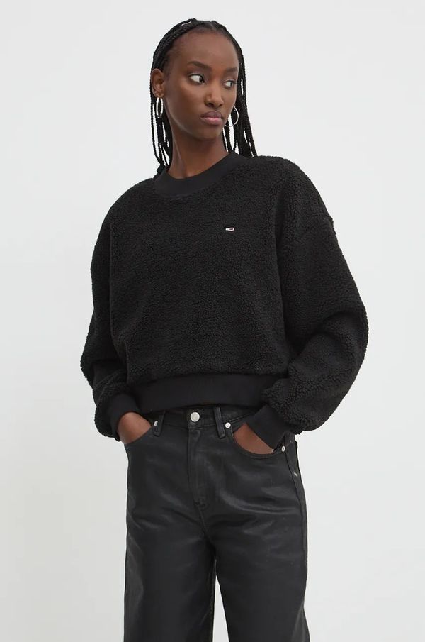 Tommy Jeans Dukserica od flisa Tommy Jeans boja: crna, bez uzorka, DW0DW18770