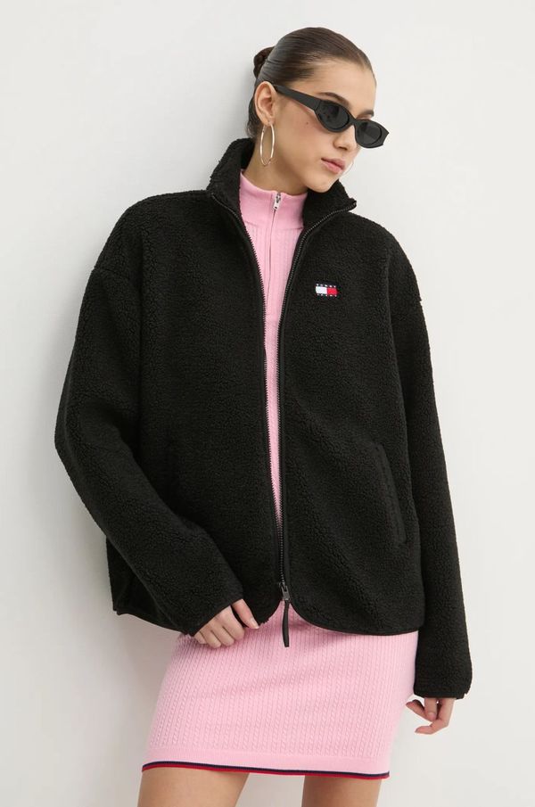 Tommy Jeans Dukserica od flisa Tommy Jeans boja: crna, bez uzorka, DW0DW20174