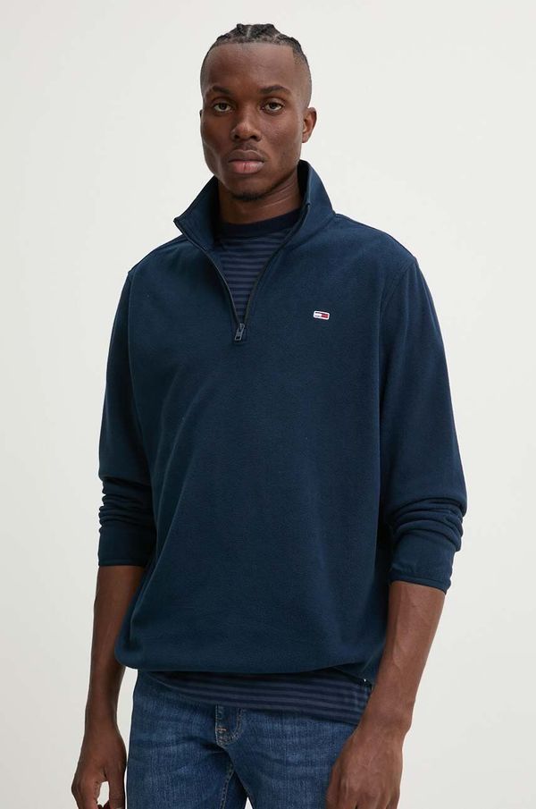 Tommy Jeans Dukserica od flisa Tommy Jeans boja: tamno plava, bez uzorka, DM0DM20508