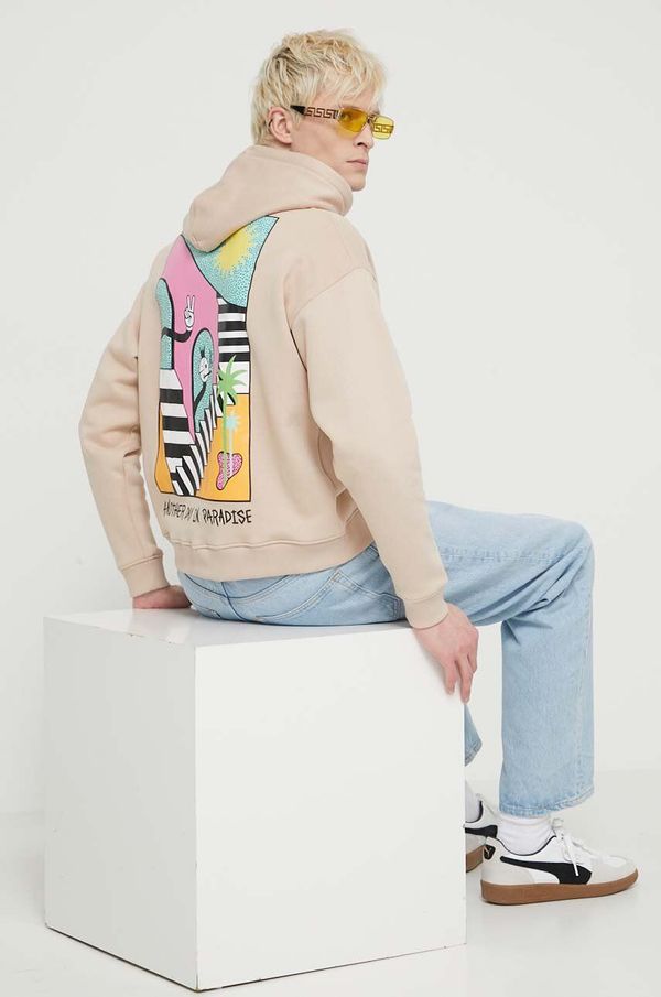 On Vacation Dukserica On Vacation Another Day in Paradise boja: bež, s kapuljačom, s tiskom, OVC LH34