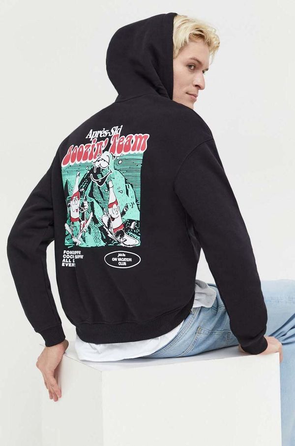 On Vacation Dukserica On Vacation za muškarce, boja: crna, s kapuljačom, s tiskom