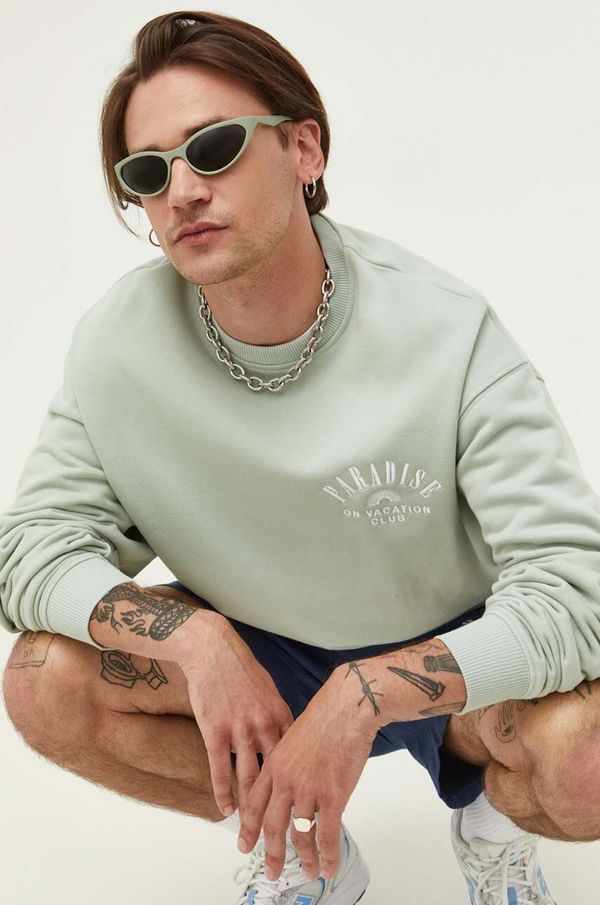 On Vacation Dukserica On Vacation za muškarce, boja: zelena, s aplikacijom