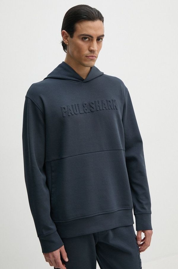 Paul&Shark Dukserica Paul&Shark za muškarce, boja: tamno plava, s kapuljačom, s tiskom, 13311811