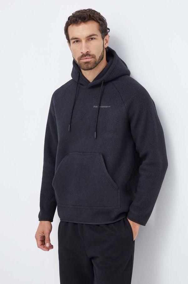 Peak Performance Dukserica Peak Performance za muškarce, boja: crna, s kapuljačom, bez uzorka