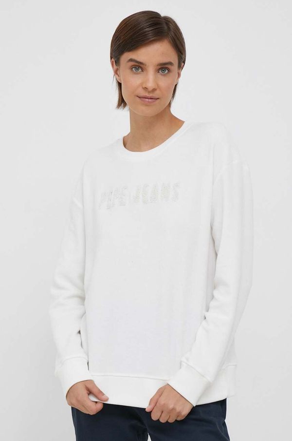 Pepe Jeans Dukserica Pepe Jeans Cacey za žene, boja: bež, s aplikacijom