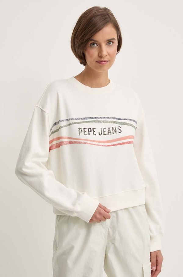 Pepe Jeans Dukserica Pepe Jeans EDELINE za žene, boja: bež, s tiskom, PL581444