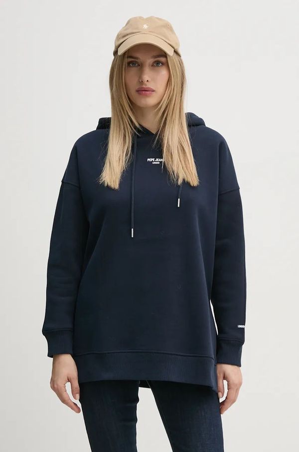 Pepe Jeans Dukserica Pepe Jeans FERGIE za žene, boja: tamno plava, s kapuljačom, s tiskom, PL581455