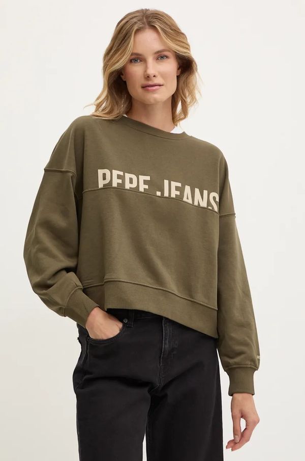 Pepe Jeans Dukserica Pepe Jeans GAYLE za žene, boja: zelena, s tiskom, PL581452