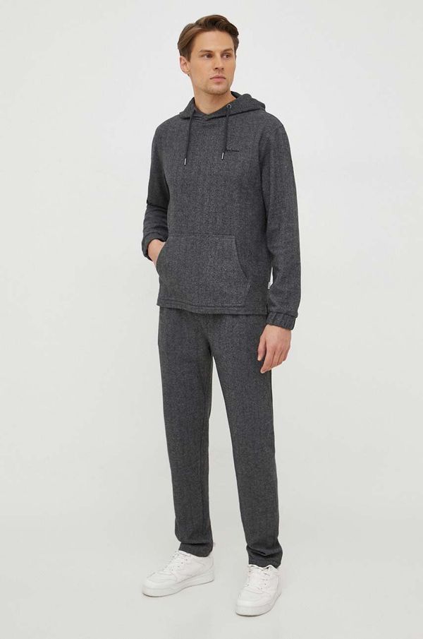 Pepe Jeans Dukserica Pepe Jeans Mondra za muškarce, boja: siva, s kapuljačom, s uzorkom