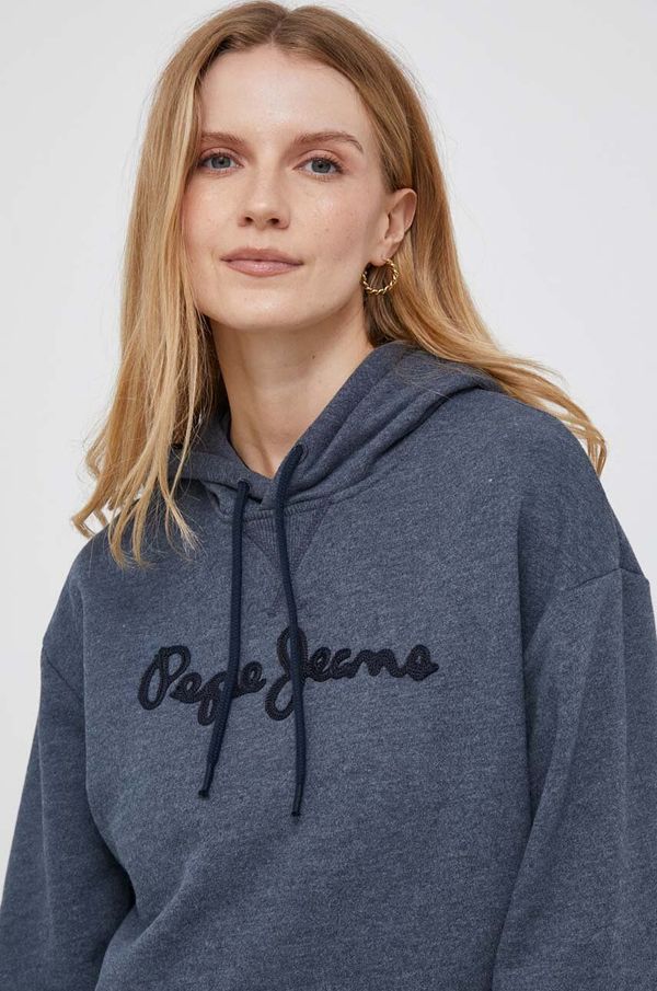 Pepe Jeans Dukserica Pepe Jeans Nanette za žene, boja: tamno plava, s kapuljačom, s aplikacijom
