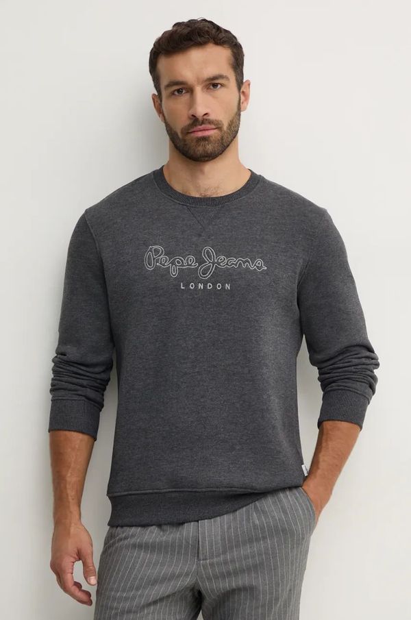 Pepe Jeans Dukserica Pepe Jeans NEW NOUVEL CREW za muškarce, boja: siva, bez uzorka, PM582719