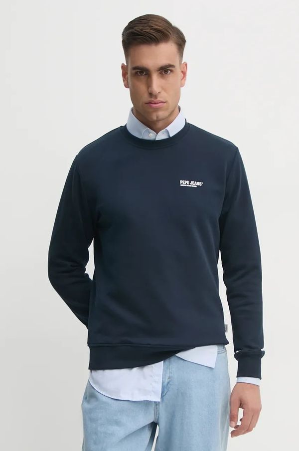 Pepe Jeans Dukserica Pepe Jeans SAM CREW za muškarce, boja: tamno plava, s tiskom, PM582703