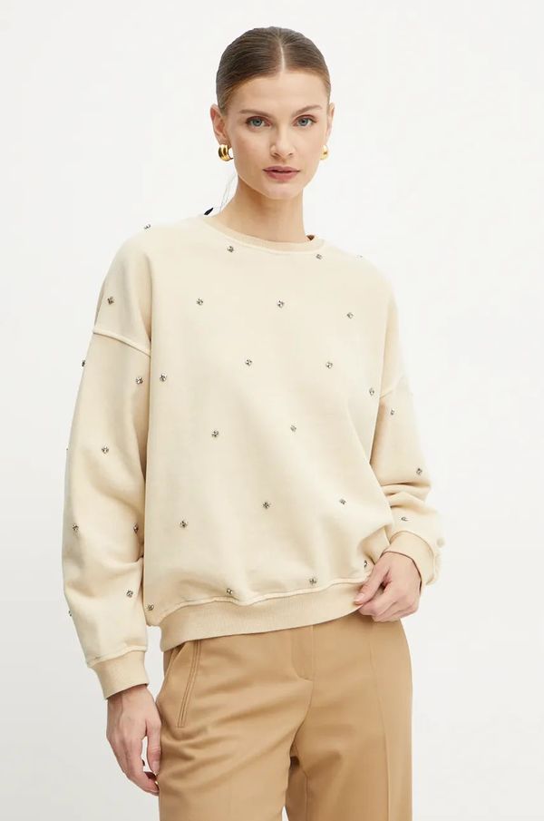 Pinko Dukserica Pinko za žene, boja: bež, s aplikacijom, 104387 A297