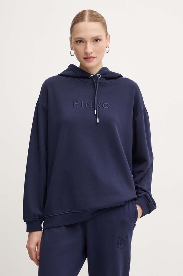 Pinko Dukserica Pinko za žene, boja: tamno plava, s kapuljačom, bez uzorka, 101685 A21P