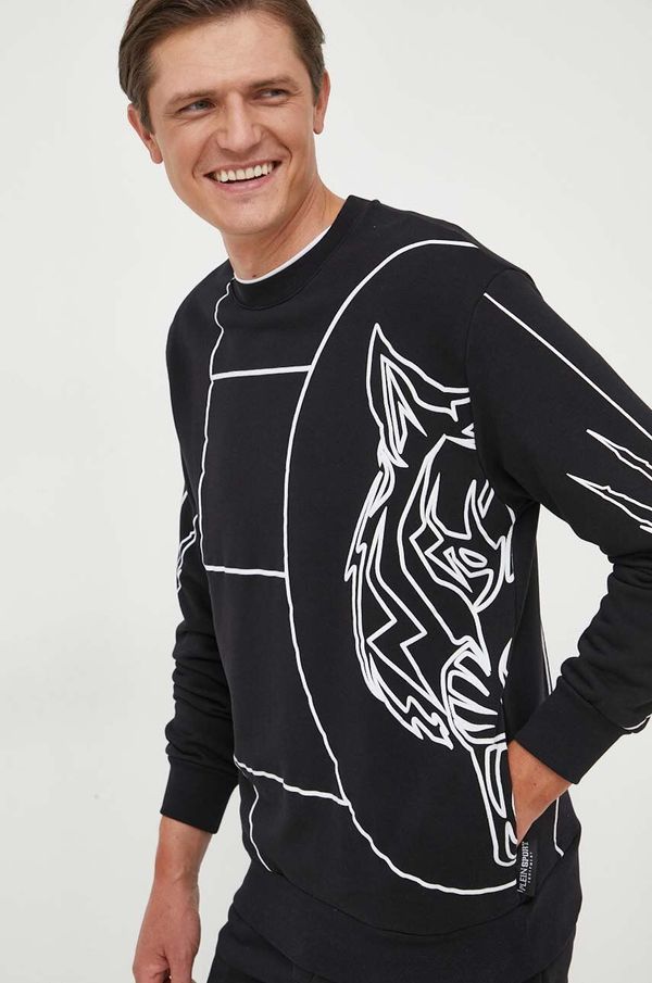 Plein Sport Dukserica PLEIN SPORT za muškarce, boja: crna, s tiskom