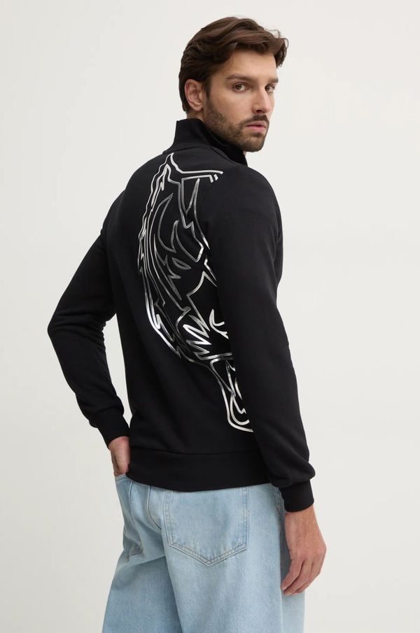 Plein Sport Dukserica PLEIN SPORT za muškarce, boja: crna, s tiskom, AADC MJB3543 STE003N