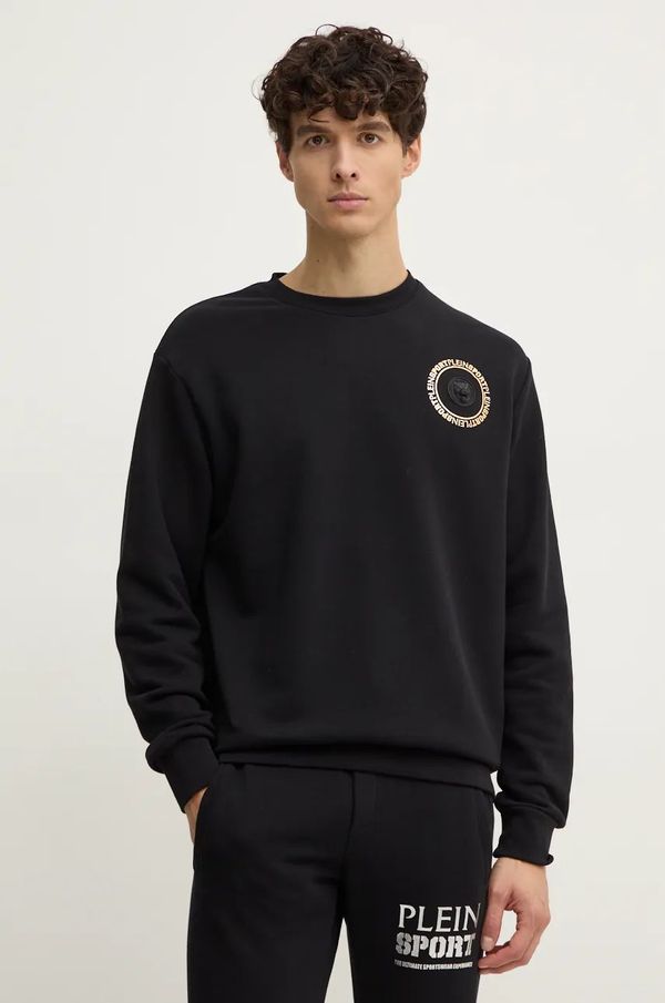 Plein Sport Dukserica PLEIN SPORT za muškarce, boja: crna, s tiskom, AADC MJO1324 STE001N