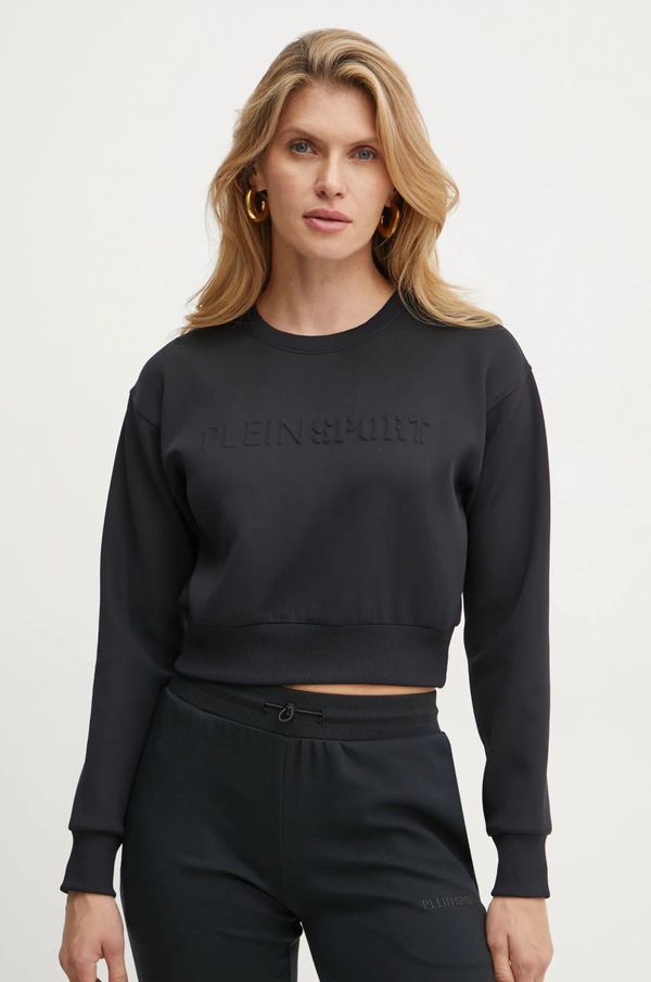 Plein Sport Dukserica PLEIN SPORT za žene, boja: crna, s aplikacijom, AADC WJO1016 STE003N