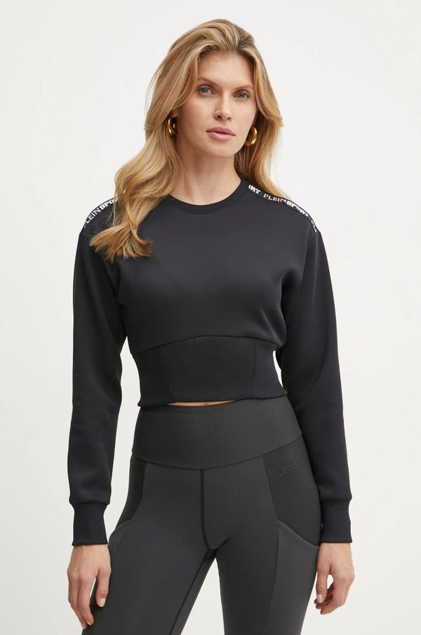 Plein Sport Dukserica PLEIN SPORT za žene, boja: crna, s aplikacijom, AADC WJO1017 STE003N