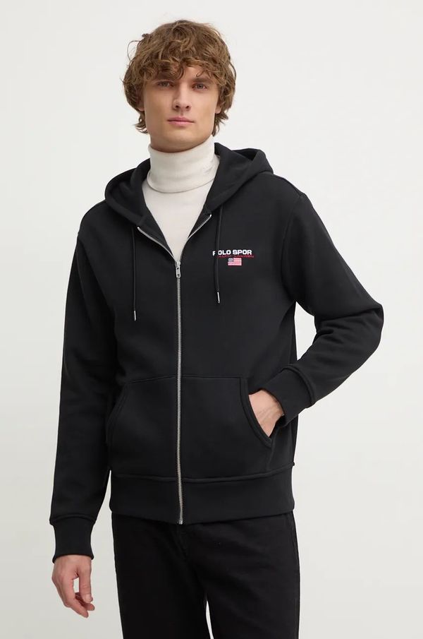 Polo Ralph Lauren Dukserica Polo Ralph Lauren za muškarce, boja: crna, s kapuljačom, bez uzorka, 710949931