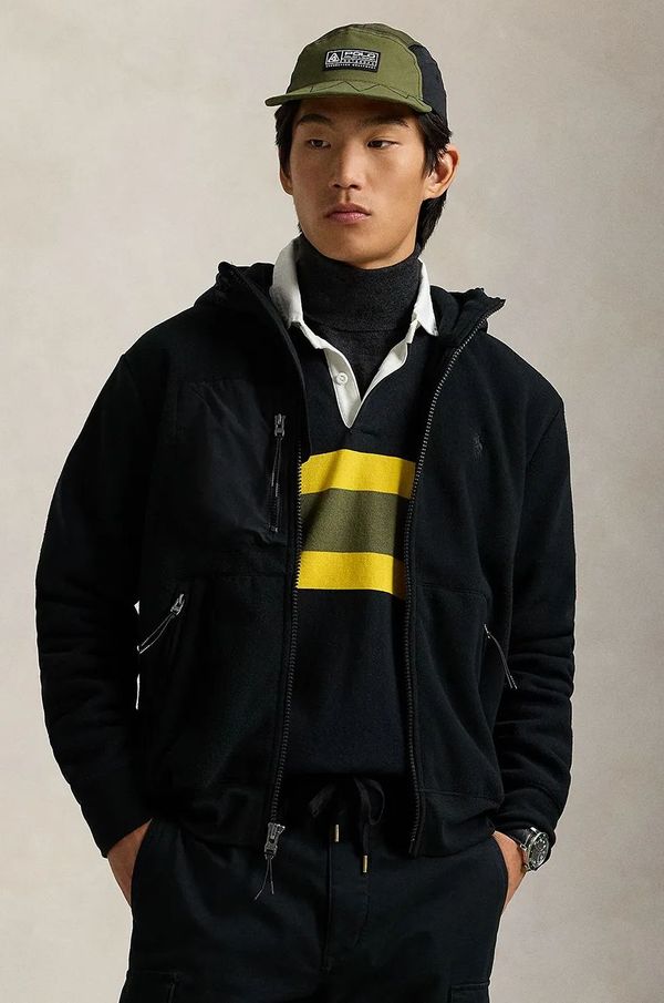 Polo Ralph Lauren Dukserica Polo Ralph Lauren za muškarce, boja: crna, s kapuljačom, bez uzorka, 710958177