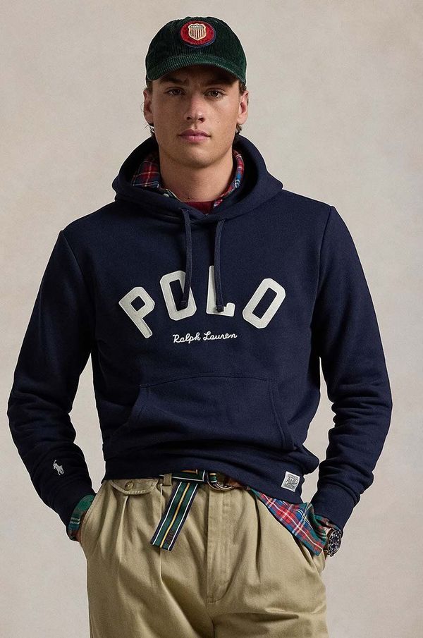 Polo Ralph Lauren Dukserica Polo Ralph Lauren za muškarce, boja: tamno plava, s kapuljačom, s tiskom, 710952040