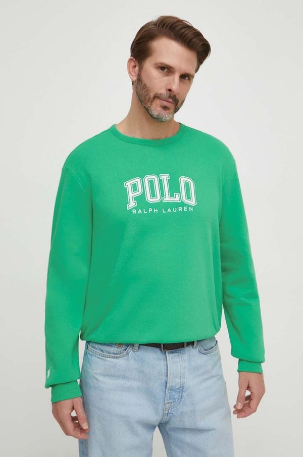 Polo Ralph Lauren Dukserica Polo Ralph Lauren za muškarce, boja: zelena, s tiskom, 710934715