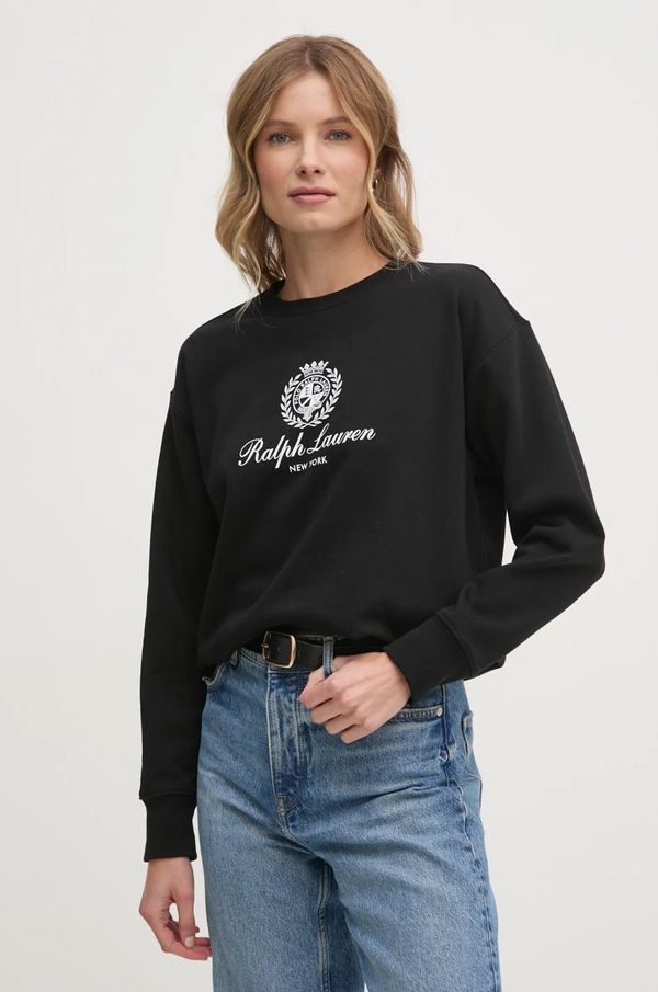 Polo Ralph Lauren Dukserica Polo Ralph Lauren za žene, boja: crna, s tiskom, 211959888