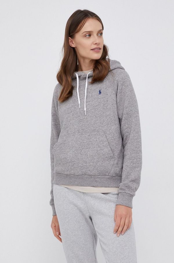 Polo Ralph Lauren Dukserica Polo Ralph Lauren za žene, boja: siva, s kapuljačom