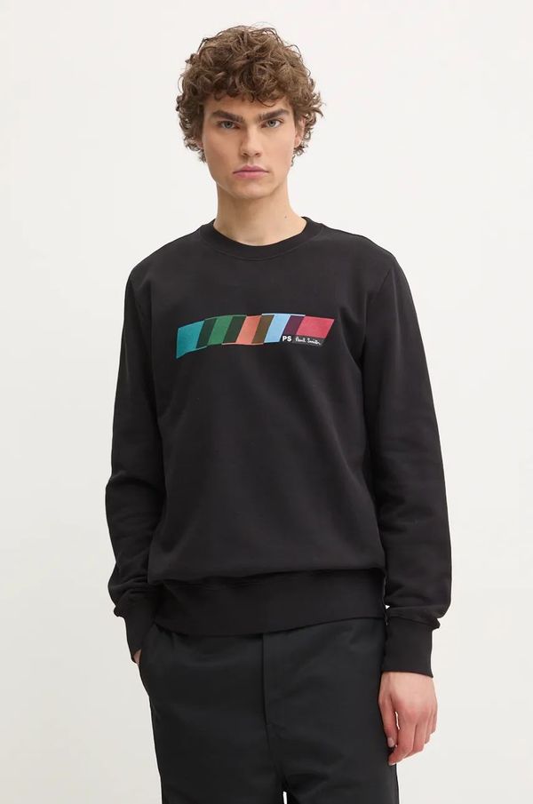 PS Paul Smith Dukserica PS Paul Smith za muškarce, boja: crna, s tiskom, M2R.027R.NP4794