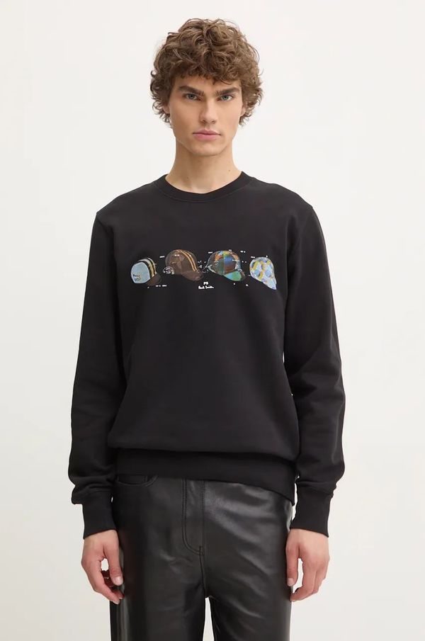 PS Paul Smith Dukserica PS Paul Smith za muškarce, boja: crna, s tiskom, M2R.027R.NP4801