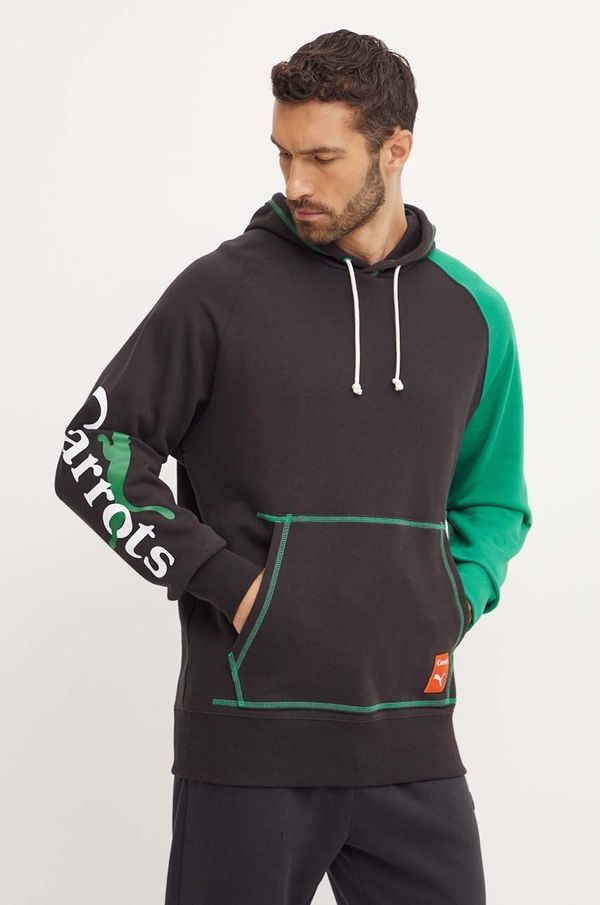 Puma Dukserica Puma PUMA X CARROTS Graphic Hoodie TR za muškarce, boja: crna, s kapuljačom, s uzorkom, 627445