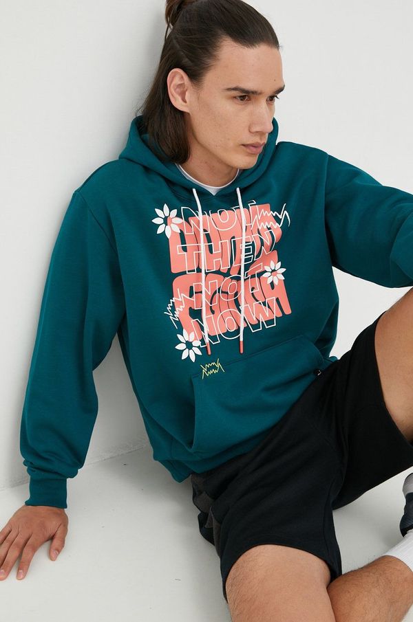 Puma Dukserica Puma Run It Back za muškarce, boja: zelena, s kapuljačom, s tiskom