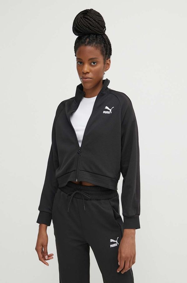 Puma Dukserica Puma T7 za žene, boja: crna, bez uzorka