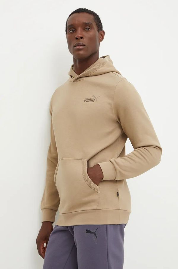 Puma Dukserica Puma za muškarce, boja: bež, s kapuljačom, bez uzorka, 681889