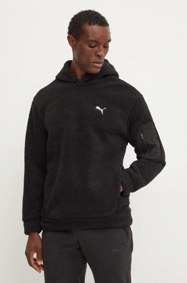 Puma Dukserica Puma za muškarce, boja: crna, s kapuljačom, bez uzorka, 681657