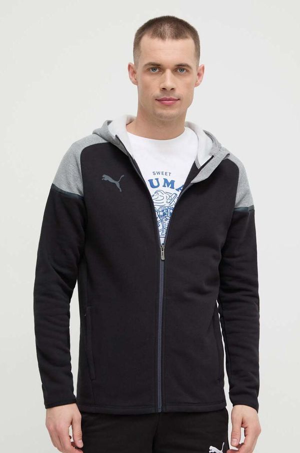 Puma Dukserica Puma za muškarce, boja: crna, s kapuljačom, melanž